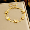 316L Stainless Steel Golden Heart Geometry Zircon Minimalist Series Bracelet Lady Wrist Chain Jewelry - Image 42