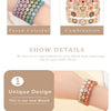 Happy Bangle Paved Diamond Enamel Beaded Bracelets For Women Boho Gold Color Elastic Bracelets - Image 42
