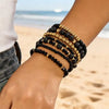 Handmade Black Glass Stone Bracelet Set For Women Bohemian Multilayer Stacked Rice Beaded Link Chain Bangle Jewelry - Image 15