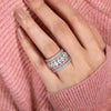 Two-Tone Wide Rings for Women Full Brilliant Cubic Zirconia Superb Party Jewelry Chic Accessories - Image 2