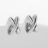 Punk Gold Plated Silver Color Mixing Metal Criss-cross Earrings for Women Geometric Small Ear Bone Aros Huggie Hoops Jewelry - Image 11
