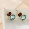 Simple Gold Color Metal Inlaid CZ Stones Pendant Earrings Oval Geometric Personality Dangle Earrings For Women - Image 2