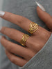 Stainless Steel Spiral Adjustable Open Rings for Women Gold Plated Ladies Jewelry For Vacation Etc - Image 1