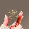 Hollow Rose Flower Brooches For Women Men Elegant Metal Pin Camellia Flower Brooch Suit Clothes Accessory Gift - Image 1