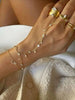 Elegant Ladies' Mini Imitation Pearl Charm Finger Linked Bracelet Minimalist Party Gift Jewelry - Image 1