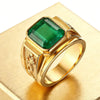 Vintage Golden Alloy Men's Rectangle Crystal Ring Carved Dragon Band Statement Signet Ring Party Jewelry Gift - Image 4
