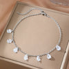 Gold Ankle Bracelets for Women, Cubic Zircon Water Drop Tassel Anklet Stainless Steel Summer Beach Foot Jewelry - Image 4