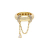 Iced Out Stack Chain Ring Gold Color Micro Paved CZ Engagement Band Multi Piece Stacking Finger Jewelry - Image 3