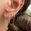 1pc Stainless Steel Link Chain Hoop Earrings Double Circle Cubic Zirconia Square Pendant Cartilage Earring Piercing Jewelry - Image 3