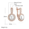 Geometry Pearl Drop Earrings for Women Rose Gold Color With Zircon Boho Ethnic Wedding Jewelry - Image 2