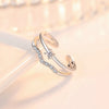 Silver Elegant Double Layers Rhinestone Open Adjustable Rings Women Jewelry Rose Gold Zircon Resizable Ring - Image 10