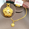 Women Gold Plated Pendant Necklace and Drop Earrings Set Teardrop Star Round Flower Heart Gold Jewelry Accessories Gift - Image 4