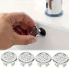 4 Plastic Bathroom and Kitchen Sink Overflow Cover Rings, Replaceable Chrome Hole Round Drain Covers - Image 1