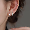 Silver Zircon Star Asymmetry Hoop Earrings For Women Party Classic Jewelry Small Niche Minimalist Accessories - Image 5
