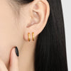 20 Pcs Hammered Earrings Gold Plated Hoop Earrings Stainless Steel Hoop Earrings for Women, Earring Hooks - Image 6