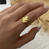 Stainless Steel Five-Petal Flower Ring in Multiple Colors - Image 15