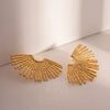 Gold Plated Stainless Steel Hollow Wing Fan-shaped Earrings Light Chunky Pendant Earrings For Women Ear Jewelry - Image 4