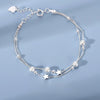 Silver Star Beaded Bracelets For Women Double Layered Adjustable Bracelet Party Jewelry - Image 1