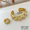 European and American Retro Inlaid Diamond Star Ring Bangles Set - Image 4