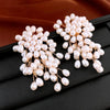 Handmade White Imitation Pearl Dangle Earrings for Women French Elegant Bridal Wedding Romantic Flower Tassel Pendant Earring K1 - Image 2