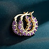 Full Pave Cubic Zirconia Spike Hoop Earrings in Many Colors - Image 14