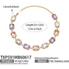 Chunky CZ Necklaces Bracelets Big Square Multi Color Zircon Necklace Bracelet Gold Plated Stainless Steel Statement Jewelry - Image 17