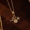316L Stainless Steel Moon Star Zircon Necklace For Women Temperament Versatile Jewelry Gifts Daily - Image 4