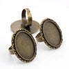 18x25mm 5pcs Antique Silver Bronze Plated Mixed Styles Oval Adjustable Ring Settings Blank/Base - Image 28