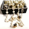 Vintage Handmade Knotted Glass Pearl Necklace Earrings Bracelet Set Women Jewelry - Image 2
