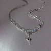 Bling Moonstone Star Cross Pendant Necklace for Women Punk Hip Hop Star Chain CrystalNecklace Party Y2K Jewelry Gift - Image 5