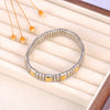 316L Stainless Steel CZ Crystal Elasticity Chain Bracelets For Women Gold Plated Jewelry - Image 19