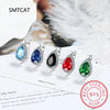 Pear Blue Topaz Garnet Silver Water Drop Hoop Earrings for Women Colorful Gemstone Jewelry Huggies - Image 3