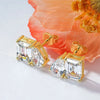 Gold Emerald&Pear Cut Cubic Zirconia Stud Earrings For Women Two Stone Ear Studs Party Wedding Jewelry Gift - Image 3