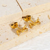 Butterfly Bow Shaped Zircon Stud Earrings Stainless Steel Piercing Gold Color Stylish For Women Jewelry - Image 6