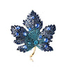 Enamel Blue Rhinestone Maple Leaf Brooches for Women Design Vintage Metal Casual Office Brooch Pin Party Wedding Gift - Image 6