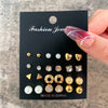 Korean Women Earrings 12 Pair/Set Beige White Pearl Simple Earrings Wedding Jewelry For Gift Valentine's Day gift - Image 19
