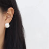 Minimalist Matte Cream Floral Folds Stud Piercing Earrings For Women Korean Jewelry Accessories Gift Party - Image 5