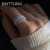 Silver Unique Lines Ring For Women Jewelry Finger Adjustable Open Vintage Ring For Party Birthday Gift - Image 1
