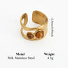 Stackable Vintage Tiger Eye Stone Open Cuff Rings Hammered Gold Plated Stainless Steel Adjustable Boho Korean Jewelry for Women - Image 8