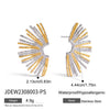 Personality Simple Geometric Fan-shaped Two-color Earrings Gold-plated Stainless Steel Jewelry - Image 8