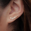 Dainty Cubic Zirconia Earrings for Women Climber One Line Ear Earrings Newly Designed Wedding Jewelry - Image 1