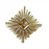 Vintage Starburst Brooch Alloy Emerald Green Crystal Rhinestone Pin Women Clothing Accessories - Image 2
