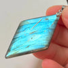Blue Labradorite Pendant Irregular Shape Bead Stone Orange Necklace for Men Women - Image 3