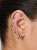 Five Pair Stainless Steel Huggie Hoop Earrings in Gold Tone - Image 9