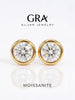 Diamond Round Stud Earrings for Women Silver Wedding Earring Jewelry Gifts - Image 1