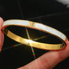 Stainless Steel CZ Bangle Bracelet for Women Silver Plated Clover Open Cuff Bangles No Fade Jewelry Gifts - Image 10