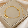 Heart Key Bowknot Charm Bracelet Stainless Steel Gold Color Double Layer Beads Chain Anklet Jewelry Gift - Image 3