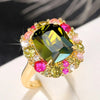 Newly Colorful Green Cubic Zirconia Rings for Women Special-interested Wedding Party Accessories Female Jewelry - Image 2