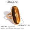 Brown Stone Stainless Steel Ring Oval Alpaca Rings For Women Adjustable Stacked Rings Ladies' Jewelry Gifts For Her - Image 12