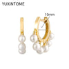 Silver Needle Pearls Stud Earrings For Women Geometry Pearls Pendant Earings Jewelry Party Gifts - Image 26